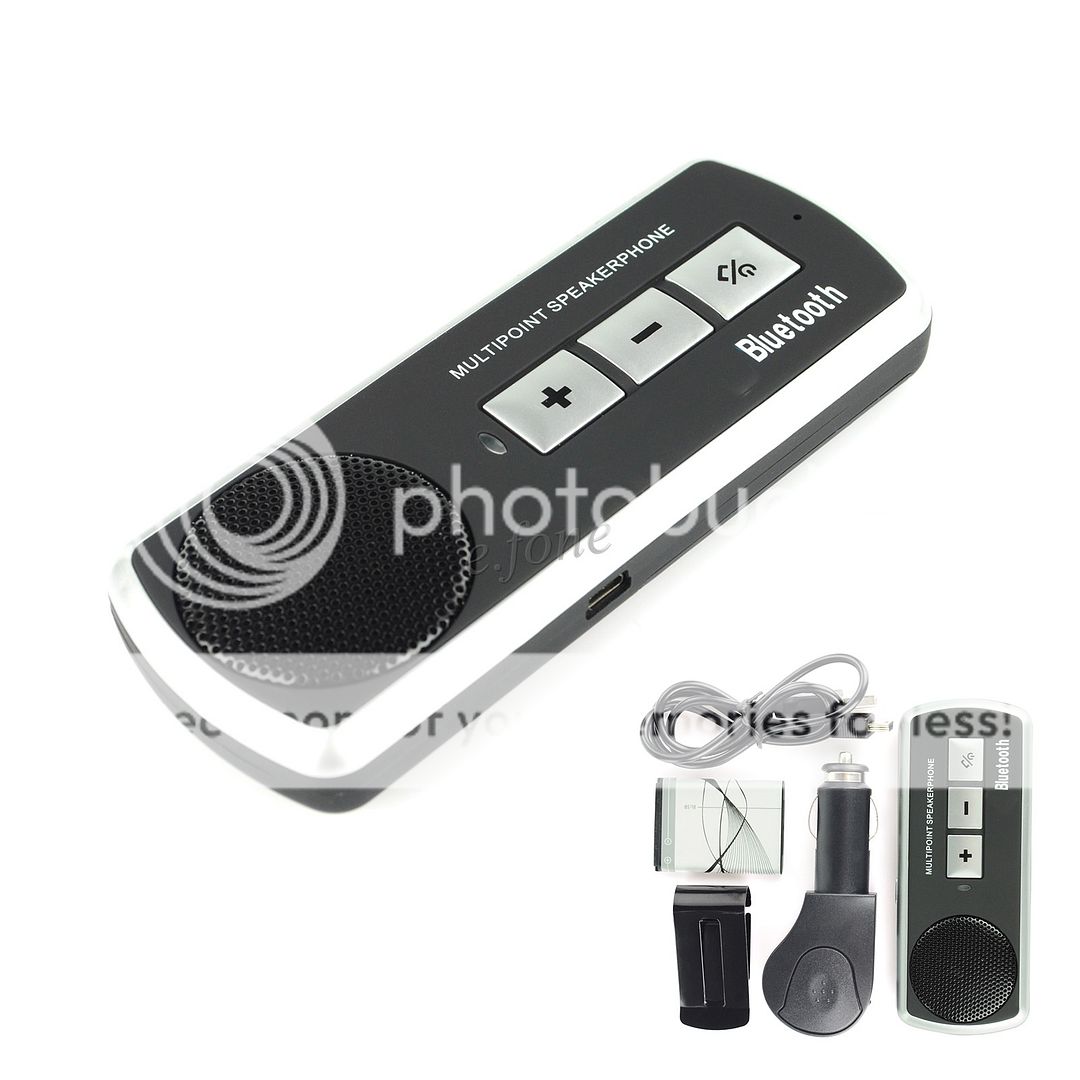 Bluetooth Multipoint Speakerphone Handsfree Call CAR KIT With SUN Visor