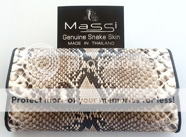 wallet natural women checkbook bifold genuine real snake skin
